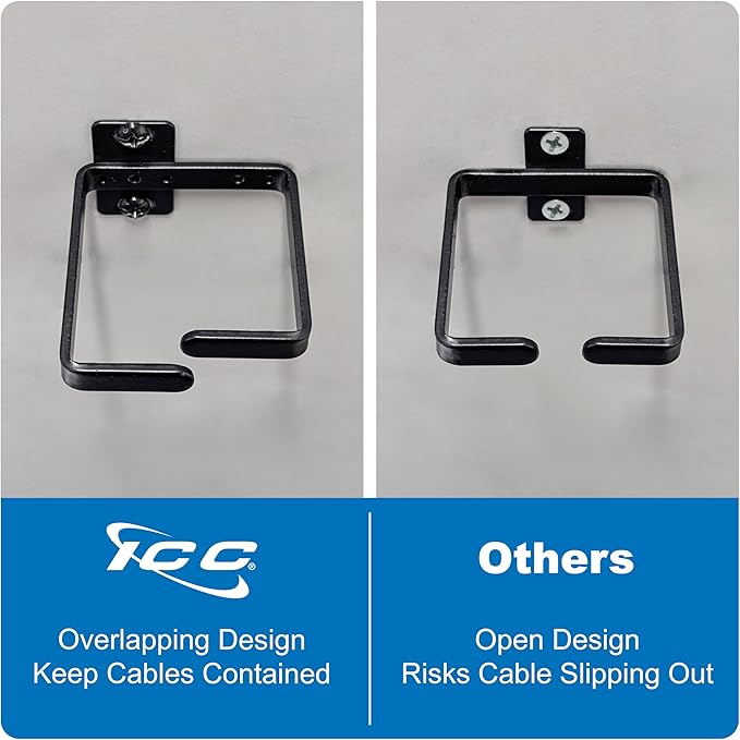 ICC 3” Metal Cable Management Ring, Vertical, Rack or Wall Mount, Pack of 10 – Cable Organizer for Network Racks and Wiring Systems