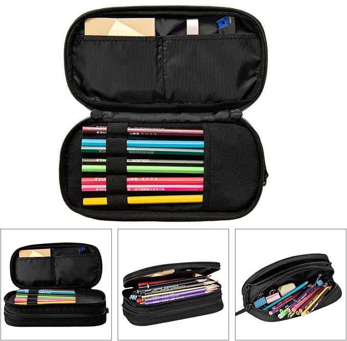 Pazacon Cute Initial Pencil Case for Kids Students, Large Capacity Pencil Pouch for Boys Girls, Letter Design Pencil Box Pen Bag Office Stationery Organizer, Rainbow Letter K