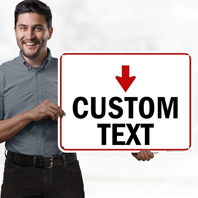 Custom Arrow,Custom Directional Sign, Down Arrow,18x24 Inches, 55 mil thick HDPE (high density polyethylene) Made in USA by My Sign Center