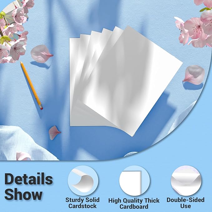 Cardstock Paper, White Cardstock 8.5x11, 120 Sheets Card Stock, 200GSM Thick Printer Paper 8.5x11, White Blank Card Stock Paper for Greeting Cards, DIY Cards, Wedding Invitation, Postcards