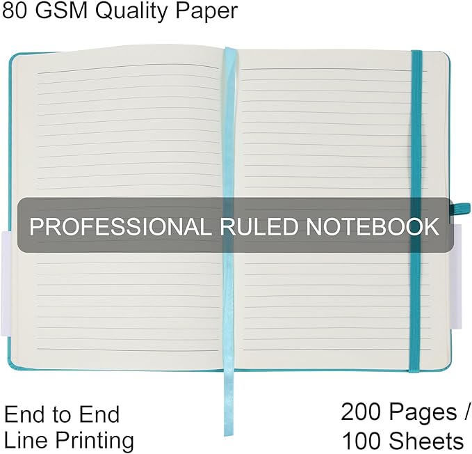 LYDTICK 20 Pack Journals for Writing College Ruled Notebooks Journal in Bulk, Hardcover Notebooks (200Pages) for Note Talking, Lined Bullet Journals for Home School Office, 5.7"x8.4", Emerald