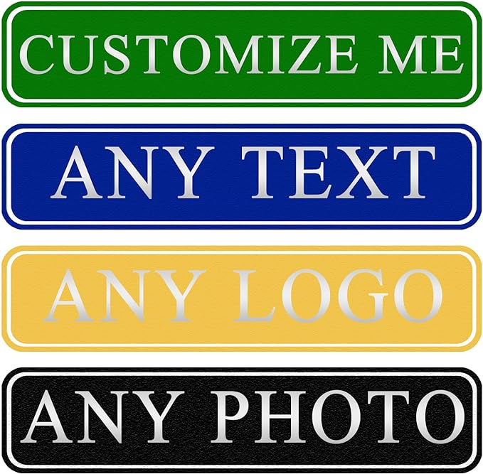 Custom Sign, Personalized Street Sign Metal with Your Text, Name, Logo, Photo for Office, Business, Workplace, Home, Cafe, Bar, Indoor, Outdoor
