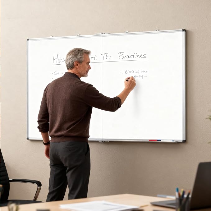 60x36 Inch Large Magnetic Dry Erase Whiteboard for Wall - Premium Aluminum Frame, Heavy Duty Office Home School White Board with Marker & Eraser (Easy Install, Durable Surface)