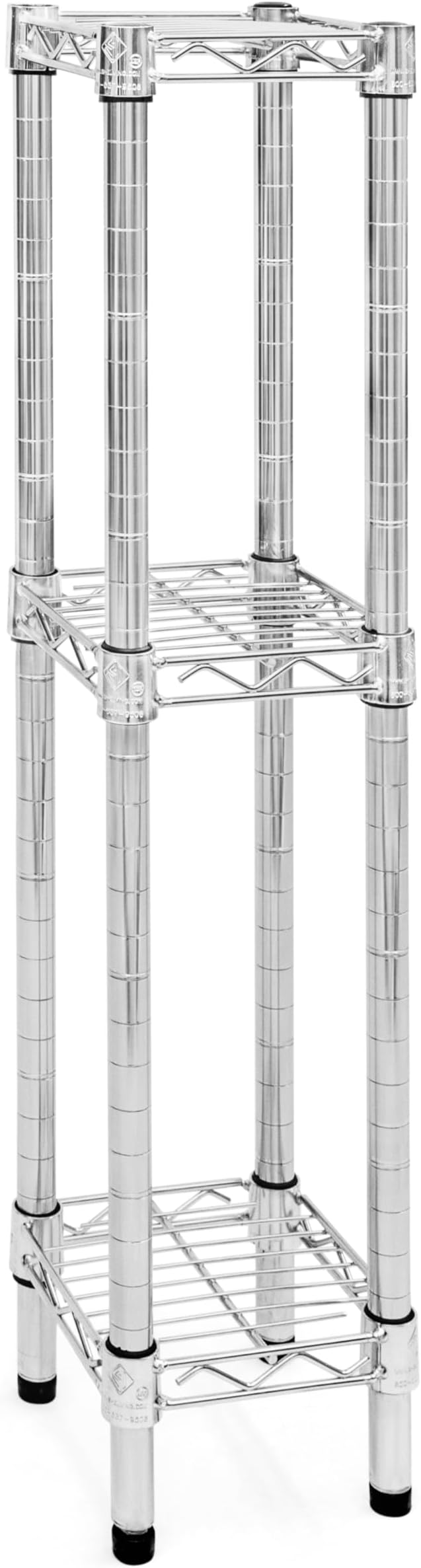 Shelving Inc. 8" d x 8" w Chrome Wire Shelving with 3 Tier Shelves, Weight Capacity 800lbs Per Shelf