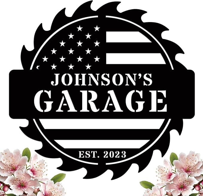 Custom American Flag Garage Sign,Metal Workshop Sign, Dad Shop, Garage Sign, Garage Wall Décor
