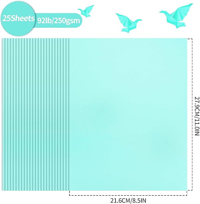 25 Sheets Sky Blue Cardstock - 8.5'' x 11'' Double-sided Cover Pastel Paper 92lb/250gsm Heavyweight Printer Paper for Wedding Invitations Menus Art Crafts Scrapbooking Party Décor UAP13SB