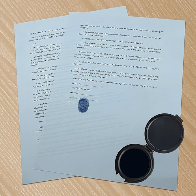 Fingerprint Ink Pad,Blue Thumbprint Ink Pad for Notary Supplies Portable Fingerprint Kit for Identification Security ID Fingerprint Cards Law Enforcement Fingerprint Stamp Ink Pad