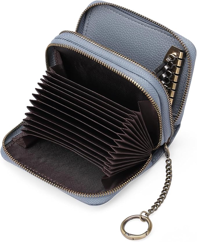GOIACII Small Genuine Leather Wallet for Women, RFID Blocking Credit Card Holder Wallet
