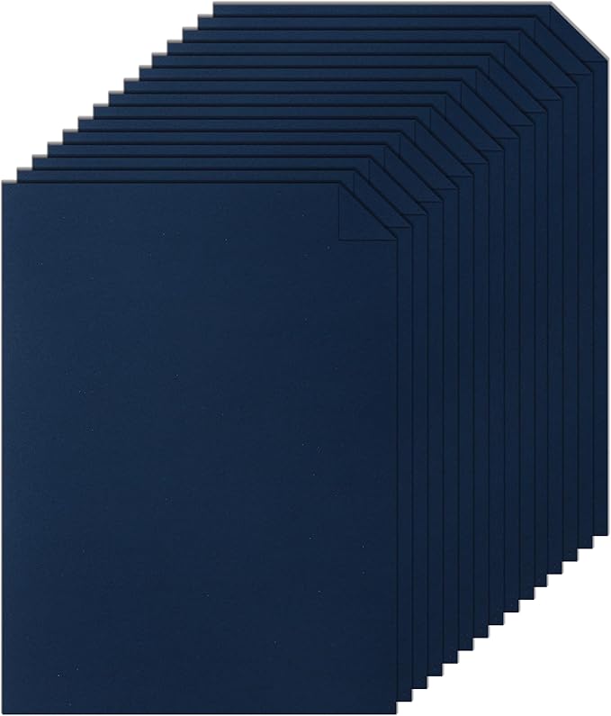 Silunkia 28 Sheets Navy Blue Cardstock 8.5 x 11 Scrapbooking Paper, 92lb Heavyweight Card Stock Printer Paper for DIY Making Cards, Greeting Cards, Wedding Invitations, Birthday, Menus