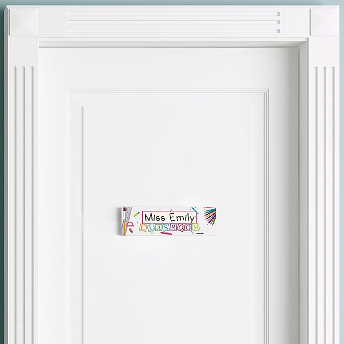 Artblox Acrylic Name Plate, 8'' x 2.5'', Personalized Teacher Desk Sign, Modern Signage