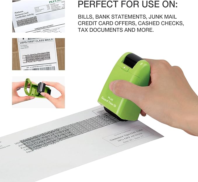 Guard Your ID Identity Protection Stamp Roller, Green