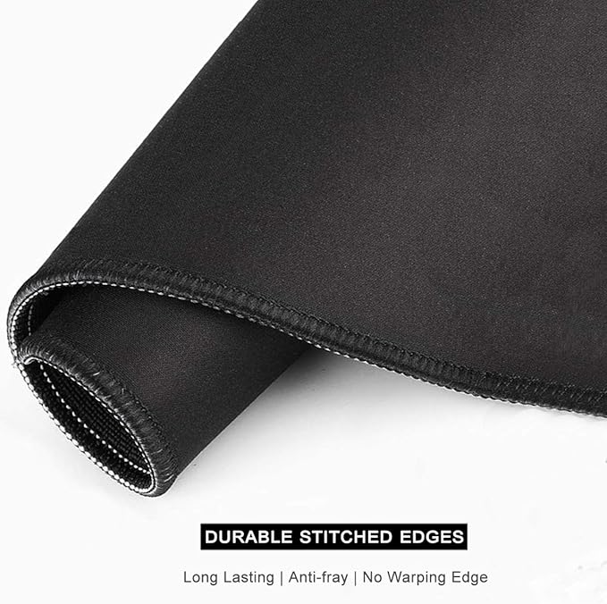 Auhoahsil Mouse Pad, 12 x 10 in Nature Marble Theme Computer Mouse Pad for Desk, Premium-Textured Non-Slip Rubber Stitched Edges Waterproof Square Mouse Mat for Gaming Work Wireless Mice, Black
