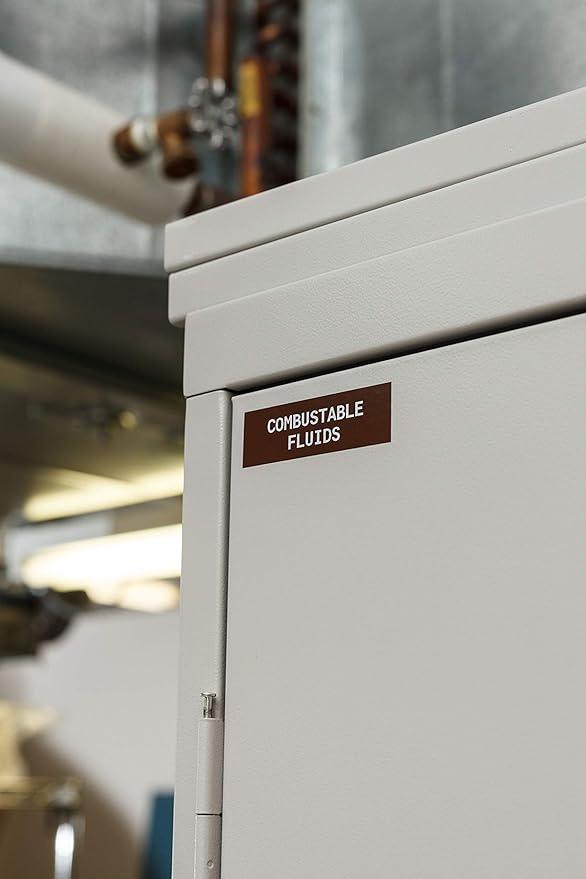 Brady Authentic (M21-750-595-BR) All-Weather Vinyl Label for Indoor/Outdoor ID, Lab and Equipment Labeling, White on Brown- ForM210, M210-LAB, M211, BMP21-PLUS and BMP21-LAB Printers, .75" W, 21' L