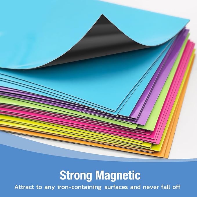HOMiDEK Reusable Magnetic Sticky Notes, (30 Pack, 5x3 in) Dry Erase Magnets Magnetic Labels with Marker, Easy to Post Notes for Whiteboard, Fridge, Locker, Cabinet, Door - Office & Classroom Supplies