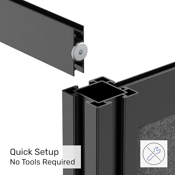 Workflow Modular Wall | Room Divider with Whiteboard, Sound Dampening, & Frosted Acrylic Panels | Expandable Office Partition for Privacy & Stability (53" x 70")