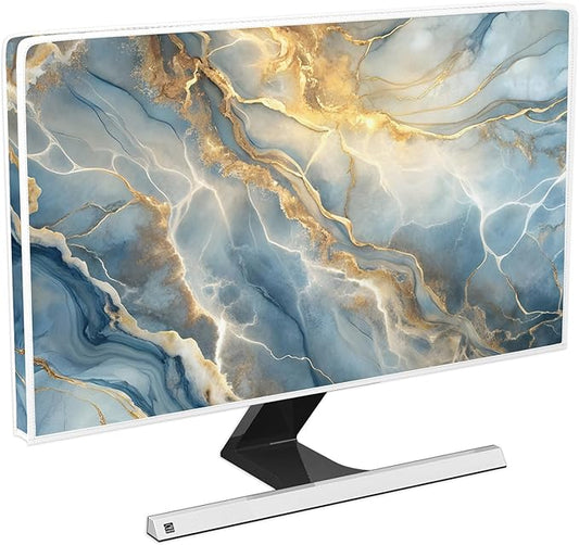 Baocicco Gold Blue Waterproof Screen TV Cover 55 Inch Modern Full Body Covers for Television Screen Panel Case TV Sleeve Compatible with Television LCD LED PC, Desktop and Home TV