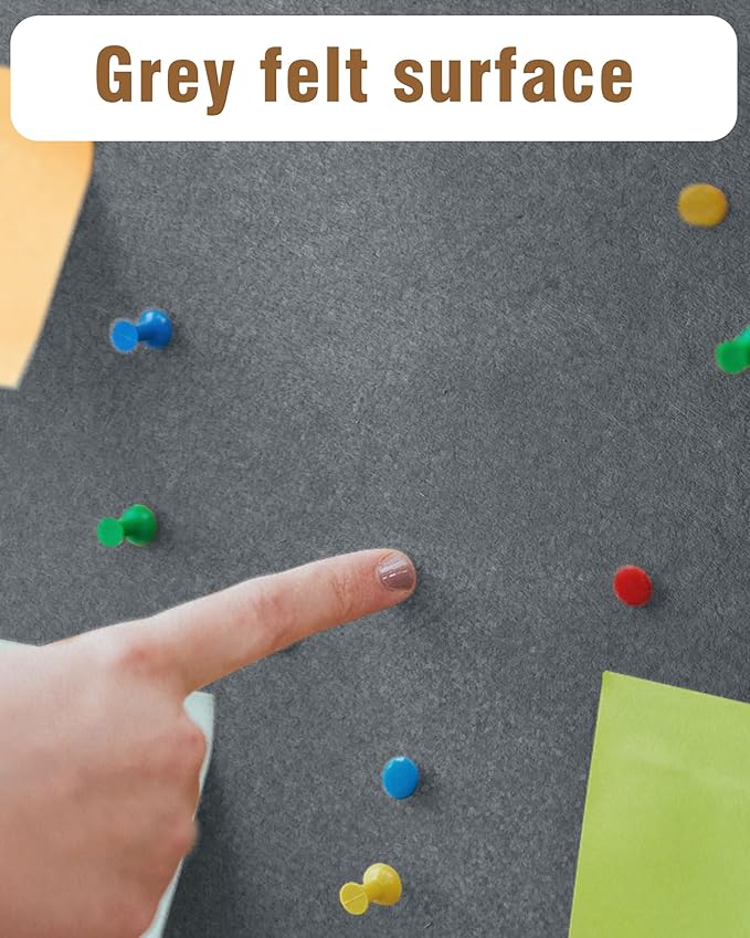 Mifuro 26"x20" Enclosed Bulletin Board, Lockable Weather-Resistant Aluminum Cork Noticeboard for School & Office, Silver Frame w/Grey Flet