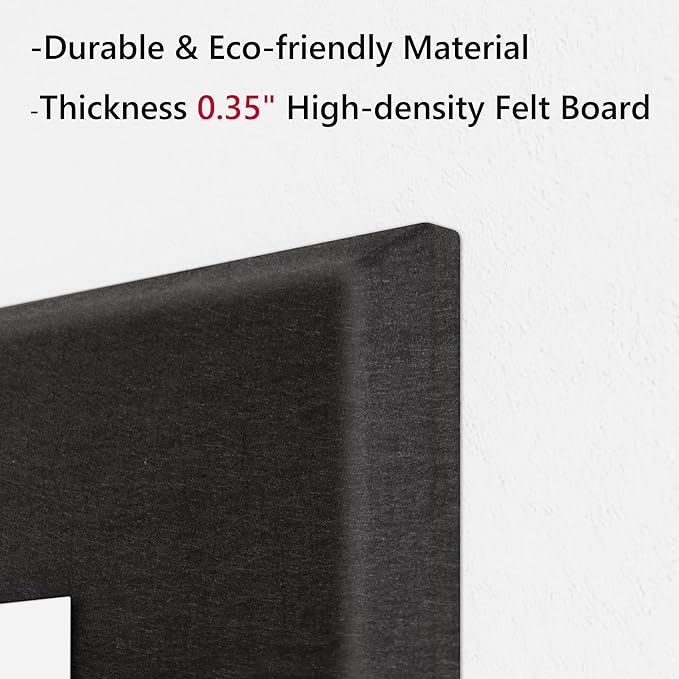 Neatsure Large Cork Board for Wall, Black Felt Bulletin Board with Pushpins, 36" x 24" 6 Panels Wall Tiles, Tack Push Pin Boards for Office