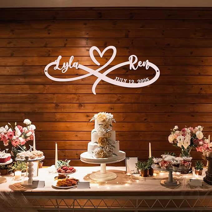 Metal Name Signs Personalized,Infinity Sign With Names,Infinity Wall Decor, Custom Infinity Metal Sign, Heart Metal Sign, Personalized Wedding Gifts