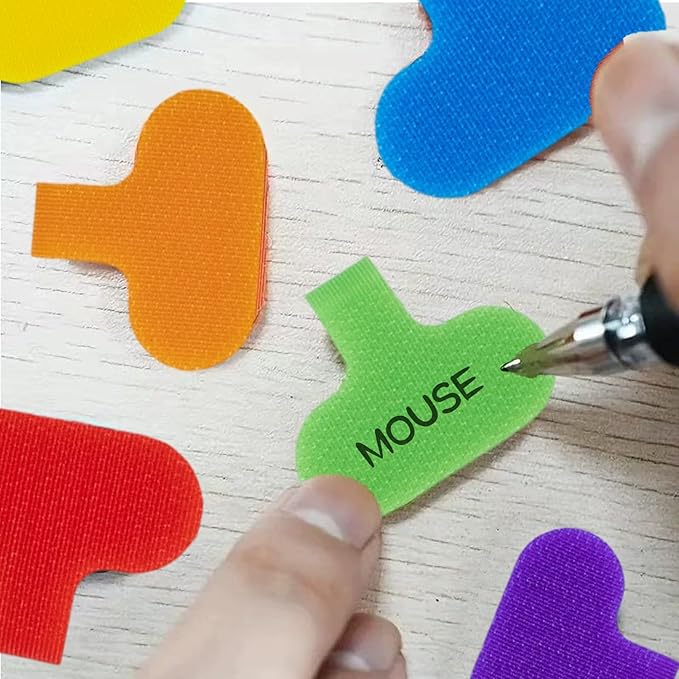 POMELUNE Cable Labels,Multi-Color Write On Cord Label for Cable Management,Organization,Electronics Computers,30 pcs