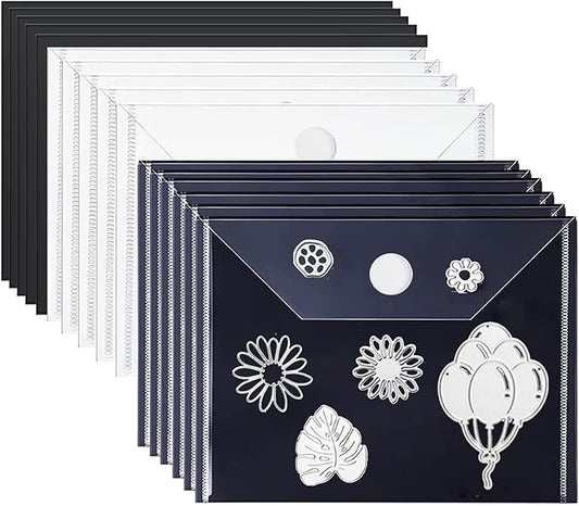 20PCS/Set 10 PCS 0.5mm Thickness Magnetic Sheets and 10PCS 7x5inch Clear Plastic Storage Bags for Dies and Stamp Sets Collections Reusable Sturdy PVC Clear Storage Pockets and Cuttable Magnetic Sheets