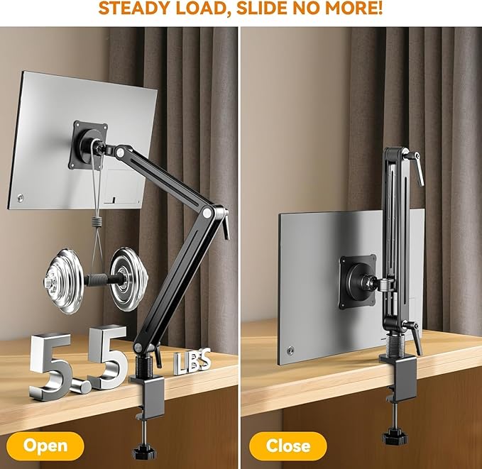 Feising Portable Monitor Stand Desk Mount for iPad Vesa Mount - 360 Swivel Magnetic Adjustable Tablet Arm Holder for 10-18.5 inch Screen, Compatible with iPad Pro FS07B1