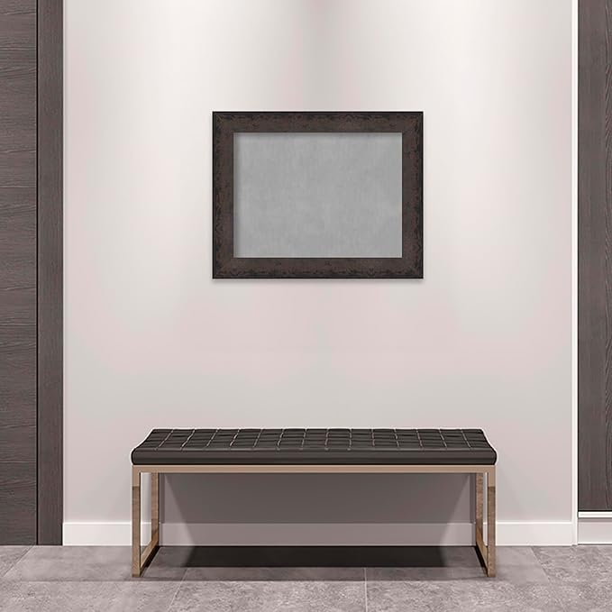 Amanti Art Black Framed Magnetic Board 23x29 Medium Vision Board for use with Magnets, 100% Metal Sheet to Display Items as Office Decor or for Home Organization in mudroom, Kitchen or Kids Room