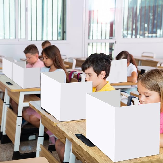Zhehao 24 Pcs Privacy Boards for Student Desks Bright Colored Classroom Desk Divider Trifold Table Panel Privacy Folders Screen Partition for School Teacher Student Study Test Home
