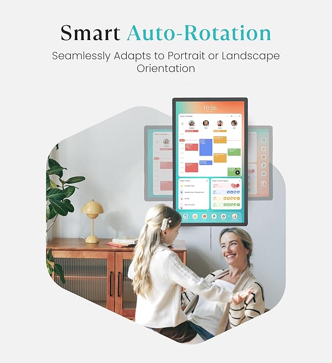 Cozyla Mate Digital Calendar+ 2: 24 Inch Wall Touch Screen Chore Chart Customizable Dashboard Smart Electronic Calendar for Family Schedules Meal Planner Supports All Google Play Apps Wall Mount Black