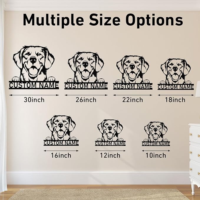 Dyoart Custom Dog Metal Signs - Personalized Metal Dog Decor, Rustic Farmhouse Dog Signs for Home Decor, Dog Metal Wall Art, Family Name Sign, Gifts for Mom Dad Dog Lovers, Dog Room Decor