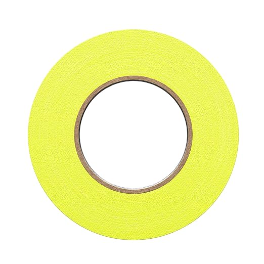 1" Width ProTapes Pro Gaff Premium Matte Cloth Gaffer's Tape With Rubber Adhesive, 50 yds Length x, Fluorescent Yellow (Pack of 1)
