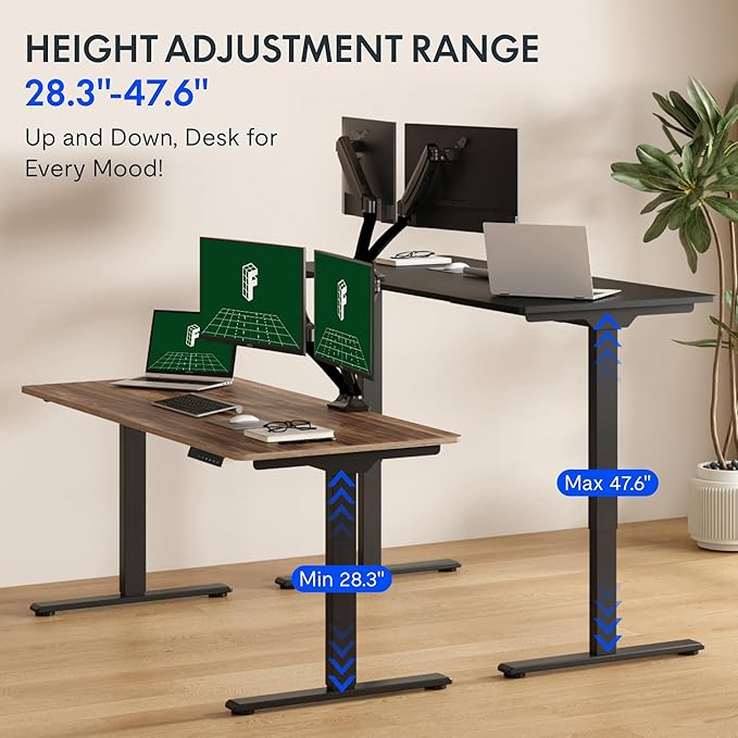 FLEXISPOT 79x32 Inch Large Dual Motor Electric Standing Desk, Black Walnut - 198 lbs Heavy-Duty Capacity, Ideal for Home Office, Creative Studio, or Multi-Monitor Setup
