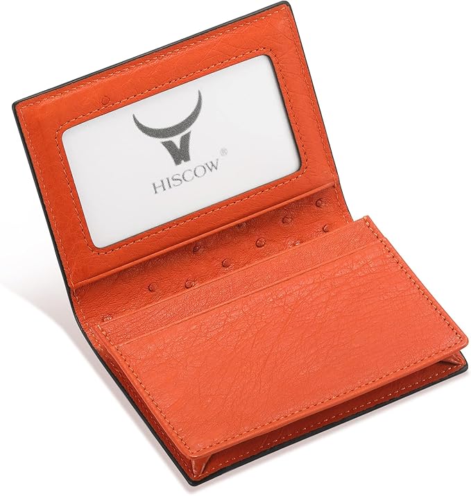 Leather Business Card Case Holder for Men & Women, Italian Calfskin