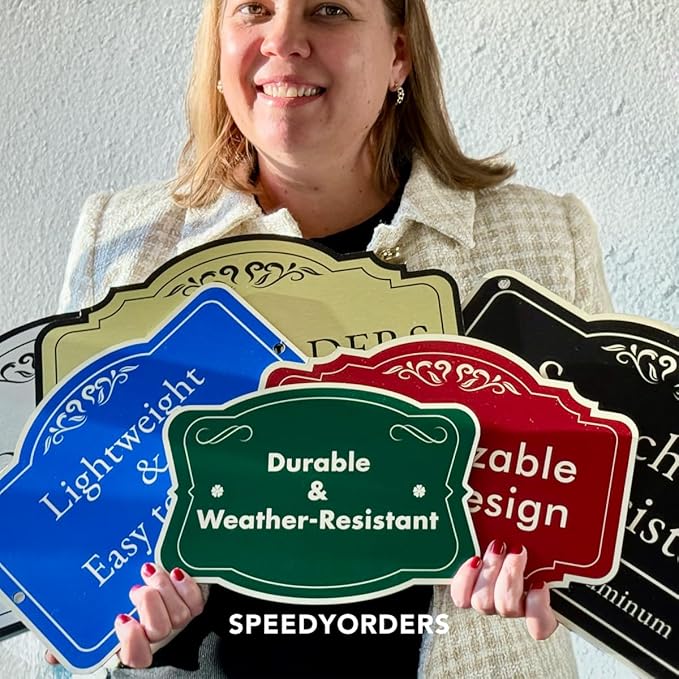 Custom Decorative Outdoor Metal Sign - Personalized Aluminum Driveway Sign, Waterproof, Made In USA - Design 2 Forest Green 18x18 In