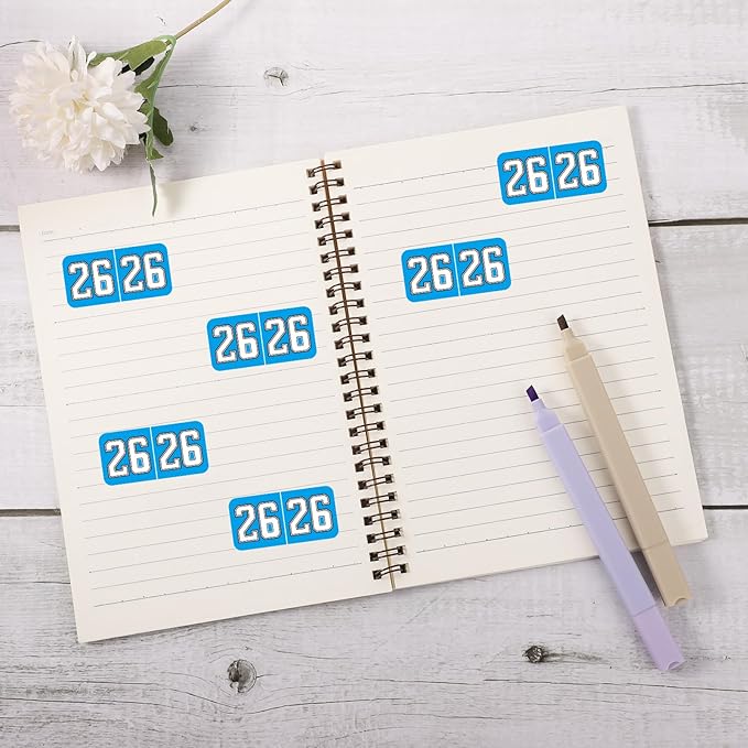 1000pcs 2026 Year Stickers, 3/4x1-1/2 Inch 26 Year Colored Self-Adhesive Stickers File Folder Labels Decals for Tab File Folders Office Supplies(Blue)