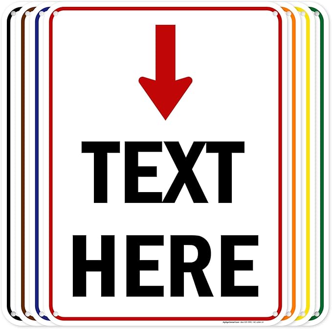 Custom Arrow,Custom Directional Sign, Arrow Down Sign, 18x24 Inches, 55 mil thick HDPE (high density polyethylene) Made in USA by My Sign Center