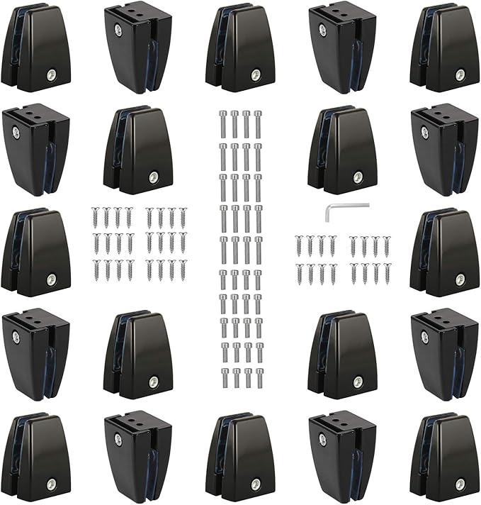 KSWLOR 20 PCS Office Desk Partition Support Bracket,Desk Divider Clamp Brackets Shelf Clip Clamp Holder Screen Clip Holders,Desk Privacy Screen Clips Clamps Sneeze Guard Bracket Support 0-1/2" Panel