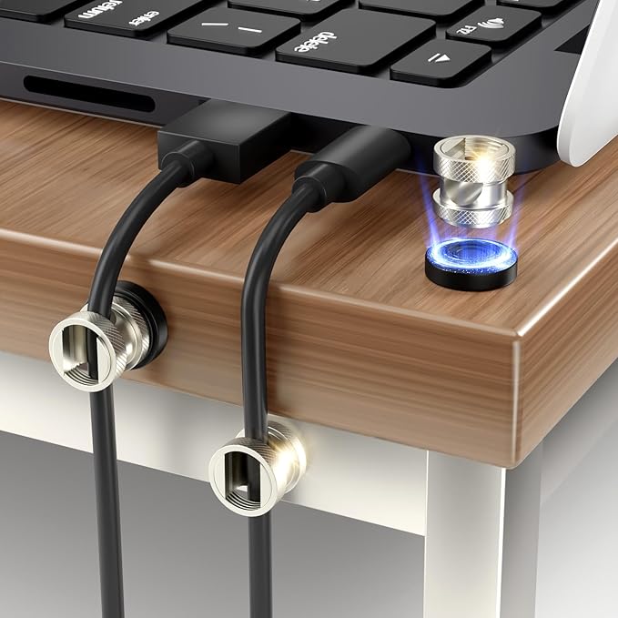 Viaky Magnetic Cord Holder Charger Holders for Cords Metal Cable Management Adhesive Cable Clips Office Desk Accessories Wire Holder Organizer Neatly for Nightstand Office Car Desk(3 Pack)