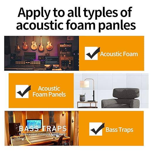 Focusound 300 Pack Yellow Point Double-Sided Adhesive Dots for Acoustic Soundproofing Foam Panels