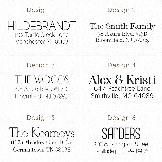 Address Stamp - Custom Stamps for Mailing I Create Personalized Name and Return Address I Up to 3 Lines of Text I Includes Ink Color Options I Self Inking and Wooden Rubber Stamp Options (Print Font)
