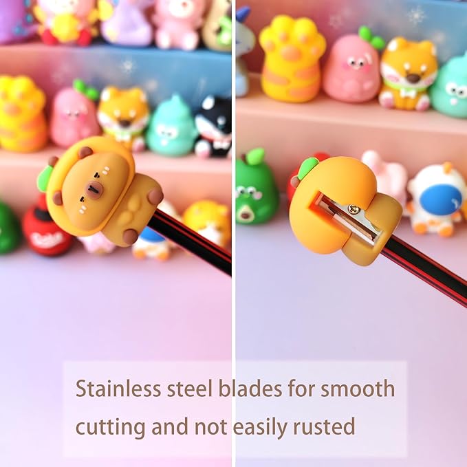 48 pcs Cute Pencil Sharpener for Kids Fun Pencil Sharpener Bulk Kawaii Manual Pencil Sharpeners Kids Pencil Sharpeners for Back to School Supplies Class Rewards.