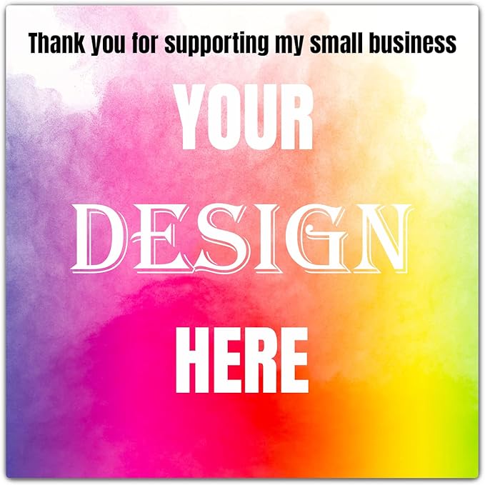Custom 100-500 Stickers with Any Image Logo and Text. Personalized Labels for Business Logo, Thank You Notes, etc. (Square, 1.5 Inch)