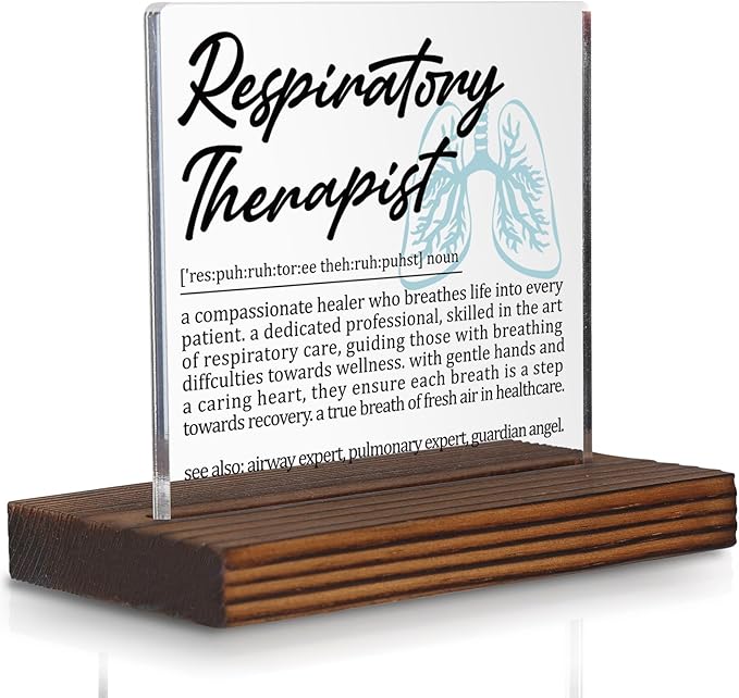 Respiratory Therapist Gifts, Thank You Appreciation Gifts for RTs Week Graduation Birthday Christmas Pulmonary Care Professionals Office Desk Decor Decorative Signs Plaque PA020