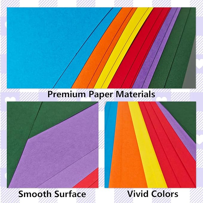 15 Sheets Colored Cardstock 12"x12",250gsm/90lb Heavyweight Cover Cardstock Paper, Thick and Smooth Card Stock Perfect for Card Making, Scrapbooking and Crafts(Multicolor)