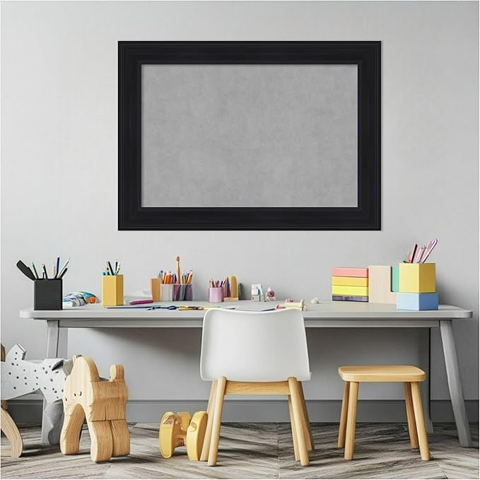 Amanti Art Black Framed Magnetic Board 21x29 Medium Vision Board for use with Magnets, 100% Metal Sheet to Display Items as Office Decor or for Home Organization in mudroom, Kitchen or Kids Room