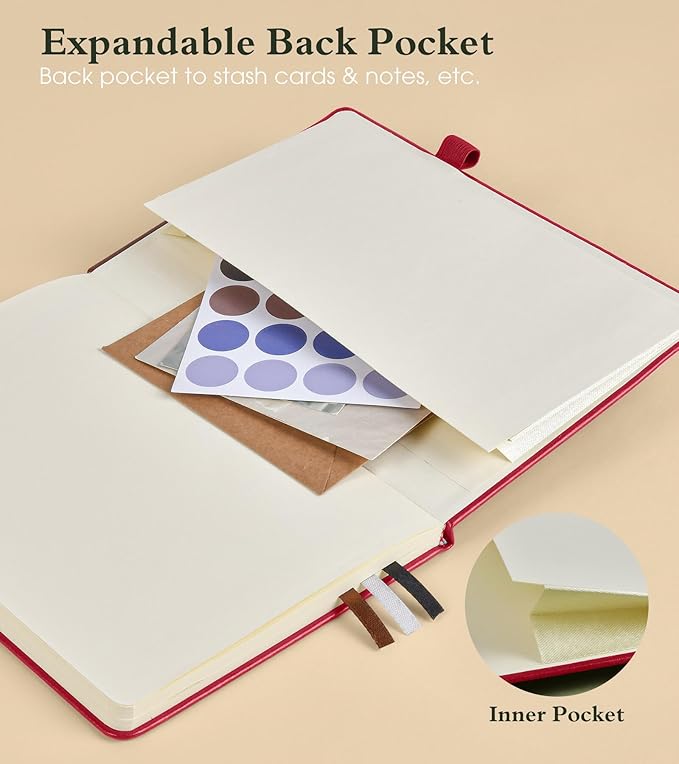 PAIBAS Blank Journal Notebook for Women Men,160 Pages,A5 Hardcover Sketchbook for Drawing, Sketch book, Unlined Notebooks for School,Work, Note Taking,Travel Journals for Writing 5.8"x8.5" (Burgundy)