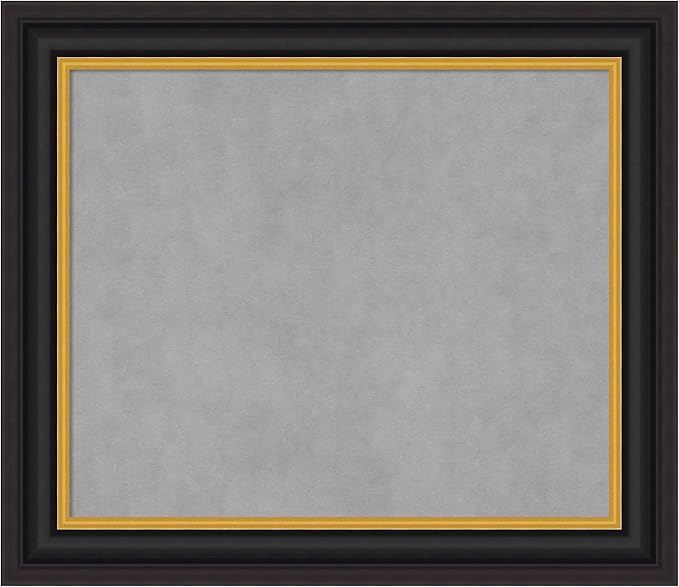 Amanti Art Black Framed Magnetic Board 26x30 Medium Vision Board for use with Magnets, 100% Metal Sheet to Display Items as Office Decor or for Home Organization in mudroom, Kitchen or Kids Room