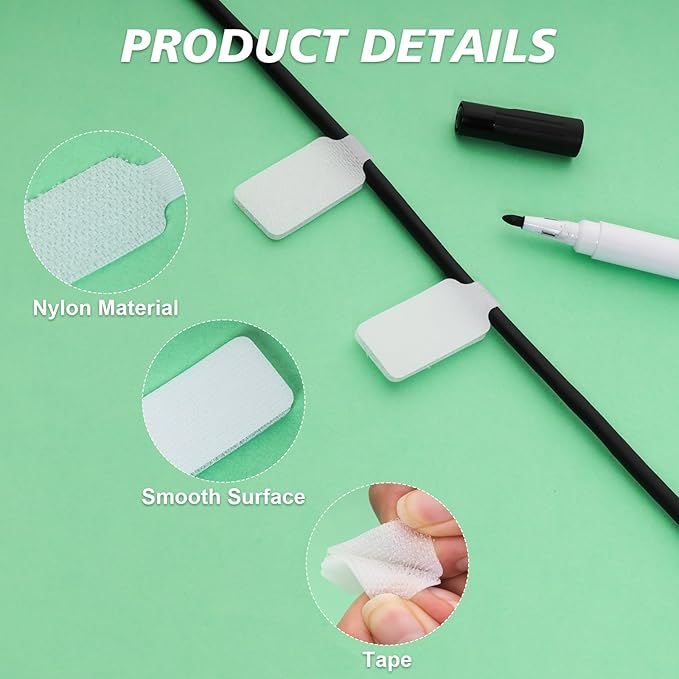 50 Pcs Cable Labels Nylon Writable Cord Tags Reusable Cable Cord Wire Labels for Electronics Office Computers Management and Identification