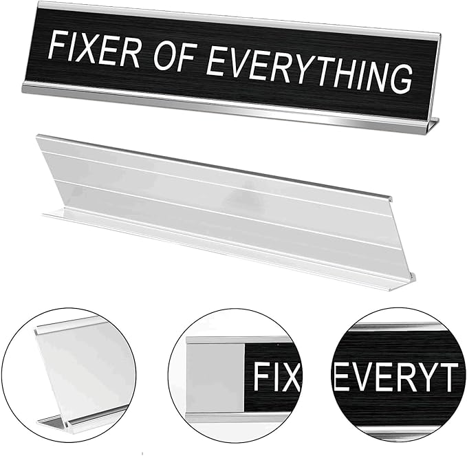 Desk of A Humble Genius Funny Desk Signs for Office, Novelty Nameplate Office Decor Black Desk Plaque for Women Men Coworker Gift Home Supply Accessories 10 x 2"