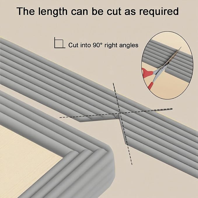 OYKSHDF Proof Edges Corner Protector, 2pcs 78.7in/200cm Furniture Safety Bumpers Guard Padding, Soft NBR Rubber Foam Adhesive Cushion, Fireplace Cabinets Table Desk Edges & Sharp Corners (Gray)